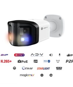 Bullet IP panoramico 8MP Smart Dual Light Deterrenza attiva Magic Color Ultra AI VESTA IPC-B38-A180-PV