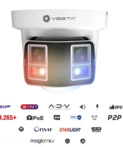 Dome IP panoramico da esterno 8MP Smart Dual Light Active Deterrence Magic Color Ultra AI VESTA IPC-T38-A180-PV